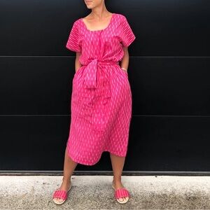 Bundu textiles ikat 034 dress - slim cut/mid length